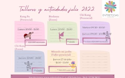 Calendario de actividades y talleres EntreTodas